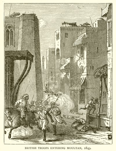 Britse Troepen betreden Moultan, 1849 door English School