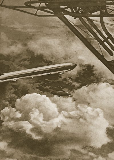 Britse luchtschepen van verschillende typen die als bewakers van de vloot dienden, 1914-19 door English School