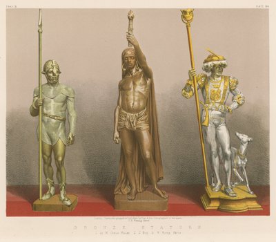 Bronzen beelden (chromolitho) door English School