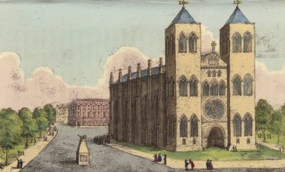 Dom van Brunswijk, Duitsland, laatste rustplaats van koningin Caroline, vervreemde vrouw van koning George IV (gekleurde gravure) door English School