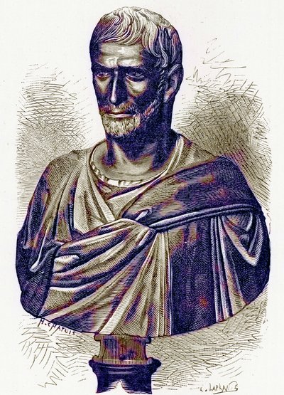 Brutus, buste in het Capitool, illustratie uit Geschiedenis van Rome door Victor Duruy, gepubliceerd 1884 door English School
