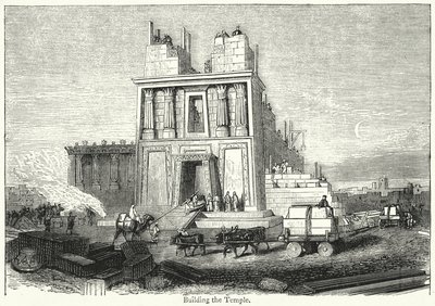 De Tempel Bouwen (gravure) door English School