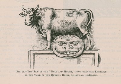 Bull and Mouth, Queens Hotel, St Martin Le Grand door English School
