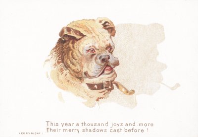 Bulldog en Schaduw, Kerstkaart door English School