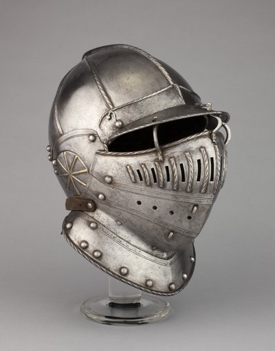 Burgonet met vallende buffe mogelijk van een wapenrusting van William Herbert, 1e graaf van Pembroke, ca. 1550 door English School