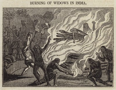 Verbranding van Weduwen in India door English School