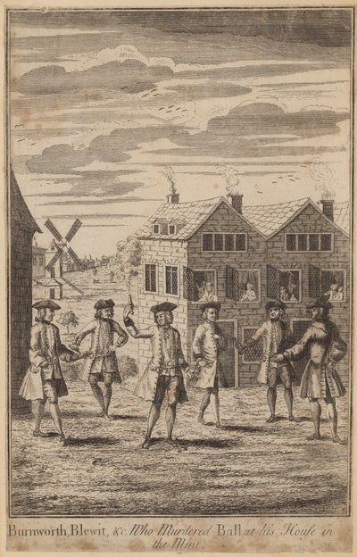 Burnworth, Blewit en anderen, die Ball vermoordden in zijn huis in de Mint door English School