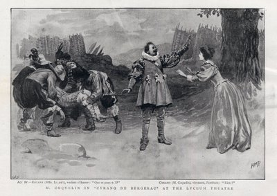CONSTANT COQUELIN Aine (oudere) Engelse acteur in de rol van Cyrano de Bergerac in het Lyceum Theatre, Londen 1898 door English School