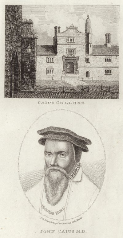 Caius College en een portret van John Caius door English School
