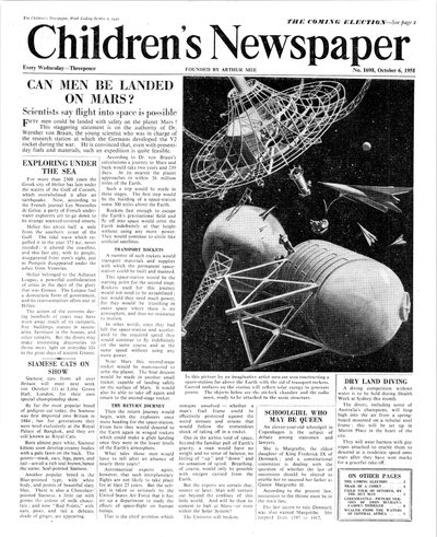 Kan de mens op Mars landen, voorpagina van 
