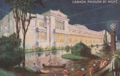 Canada Paviljoen bij nacht, British Empire Exhibition, Wembley door English School