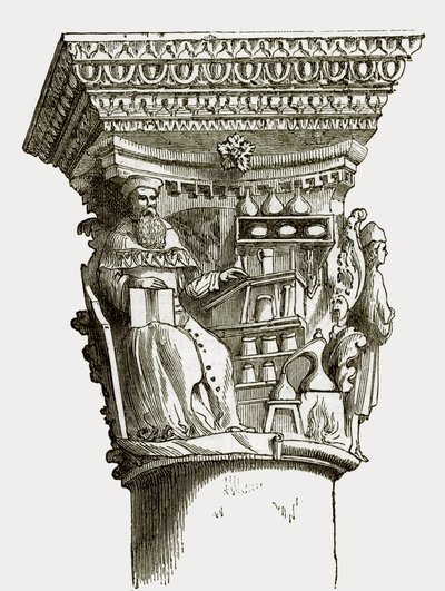 Kapiteel in het paleis van Ragusa door English School