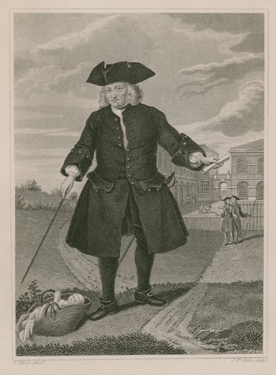 Kapitein Thomas Coram, oprichter van het Foundling Hospital door English School