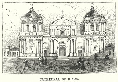 Kathedraal in Rivas (gravure) door English School