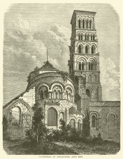 Kathedraal van Angouleme, Oosteinde (gravure) door English School