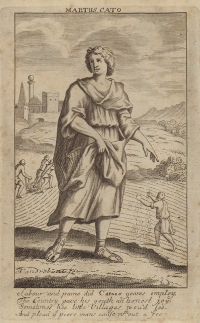 Cato de Oudere, Romeins senator en historicus (gravure) door English School