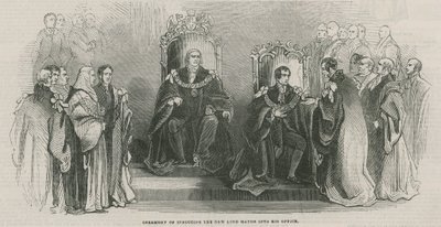Ceremonie van het inwijden van de nieuwe Lord Mayor in zijn ambt door English School