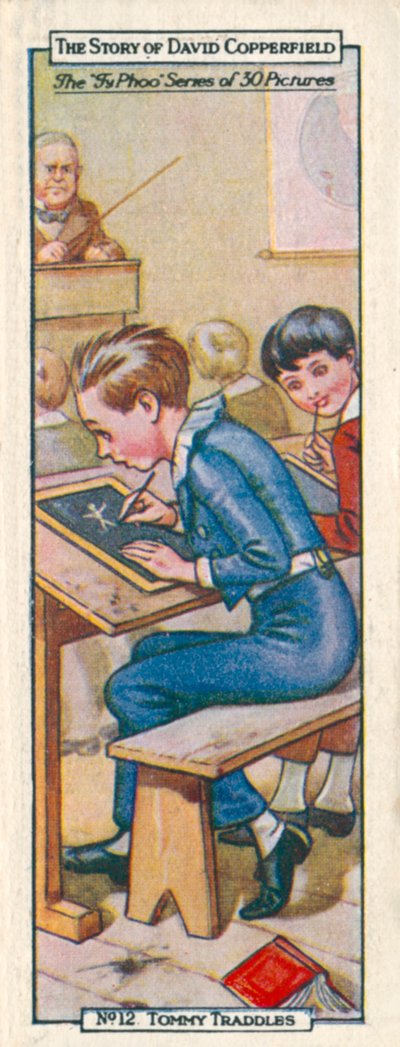 Personages uit David Copperfield: Tommy Traddles (kleurenlitho) door English School
