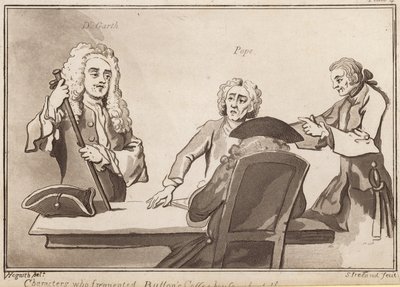 Personages die Buttons Coffee House bezochten rond 1720: Dr Garth, Pope door English School