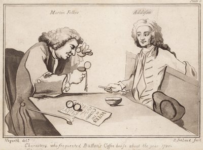 Personages die Buttons Coffee House bezochten rond 1720: Martin Folkes, Addison door English School
