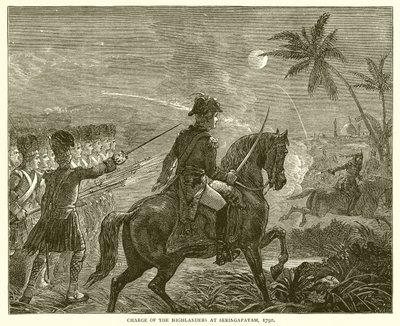 Aanval van de Hooglanders bij Seringapatam, 1792 door English School