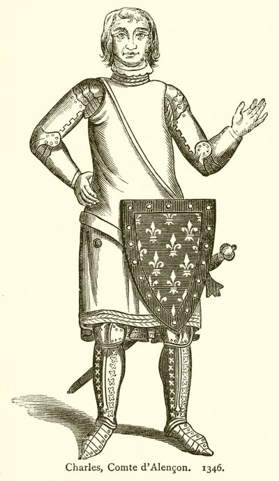 Karel, Graaf van Alençon. 1346 door English School