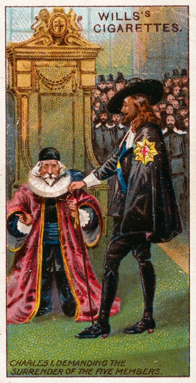 Karel I eist de overgave van de vijf leden door English School