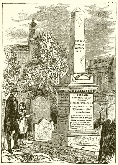 Charles Wesley, Grafsteen (gravure) door English School