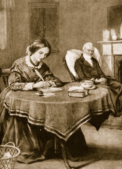 Charlotte Bronte werkt aan Jane Eyre door English School