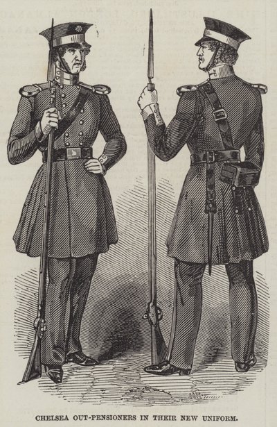Chelsea Buiten-Pensionarissen in hun Nieuwe Uniform (gravure) door English School