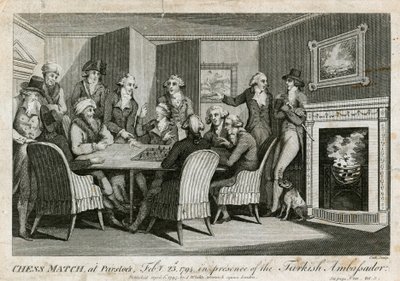 Schaakwedstrijd in Parsloes, 23 februari 1794, in aanwezigheid van de Turkse ambassadeur door English School