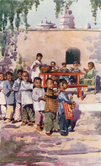 Kinderen van China: Kinderen aan het eten en spelen door English School