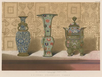 Chinees geëmailleerde vazen (chromolitho) door English School