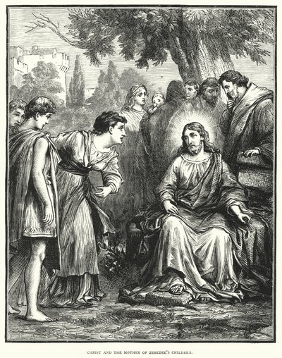 Christus en de moeder van de kinderen van Zebedeüs door English School