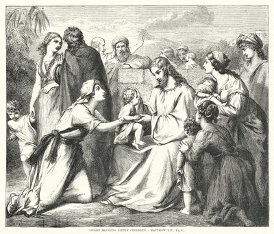 Christus zegent kleine kinderen, Matteüs XIX door English School
