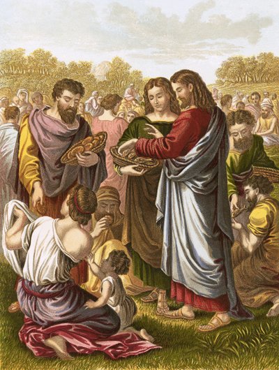 Christus voedt de menigte door English School