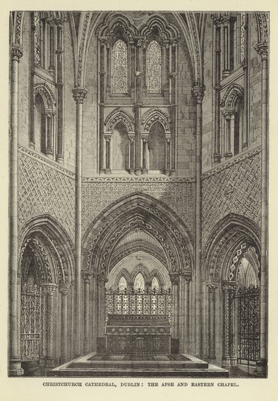Christchurch-kathedraal, Dublin, de apsis en oostelijke kapel door English School