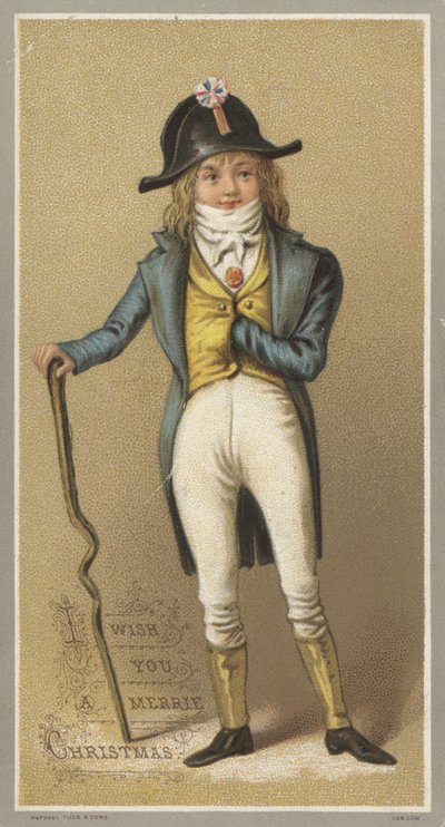 Kerstkaart (chromolitho) door English School