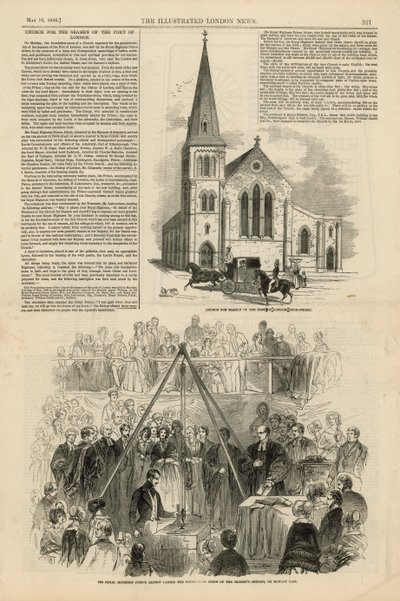 Kerk voor de zeelieden van de haven van Londen door English School