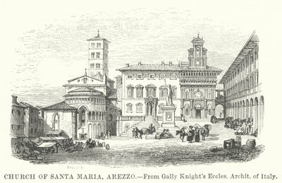 Kerk van Santa Maria, Arezzo (gravure) door English School