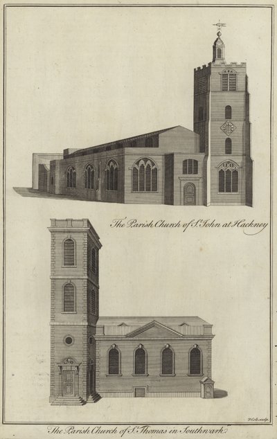 Kerk van St John, Hackney en kerk van St Thomas, Southwark door English School