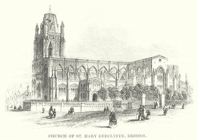 Kerk van St Mary Redclyffe, Bristol (gravure) door English School