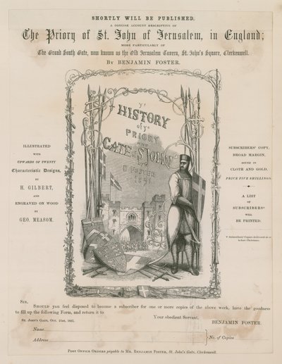 Clerkenwell, St Johns Poort, Benjamin Foster door English School