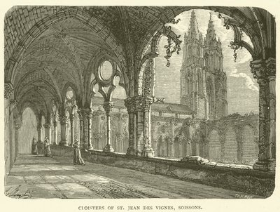 Klooster van St Jean des Vignes, Soissons (gravure) door English School