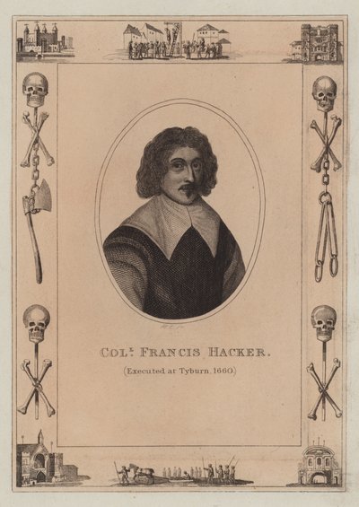 Kolonel Francis Hacker, geëxecuteerd op Tyburn, 1660 door English School