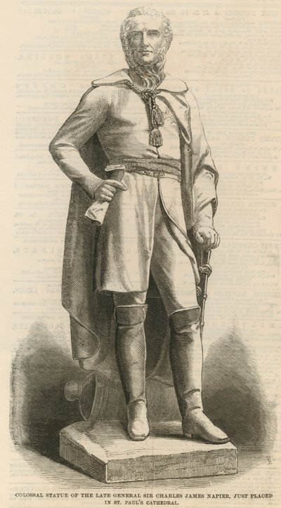 Kolossaal standbeeld van wijlen Generaal Sir Charles James Napier door English School