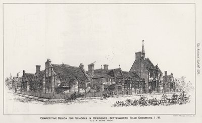 Competitief Ontwerp voor Scholen en Woning, Bettesworth Road, Swanwore, Isle of Wight door English School