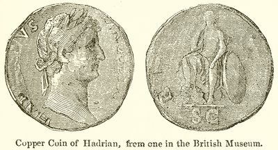 Koperen munt van Hadrianus, uit een in het British Museum door English School