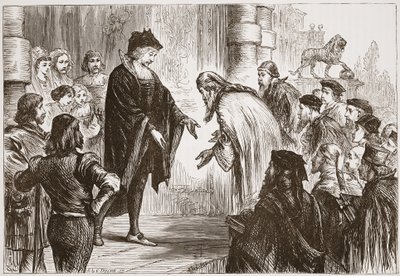 Cosimo I ontvangt zijn vrienden en cliënten, illustratie uit De Geschiedenis van het Protestantisme door James Aitken Wylie, gepubliceerd in 1878 door English School