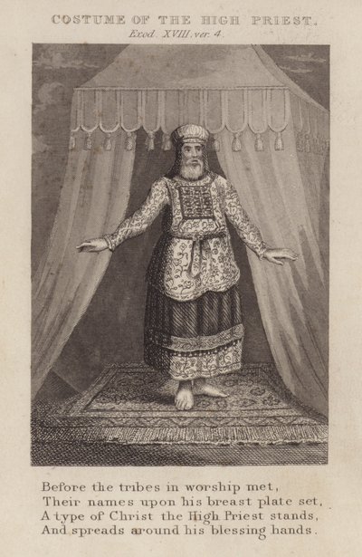 Kostuum van de Hogepriester, Exodus XVIII, vers 4 (gravure) door English School
